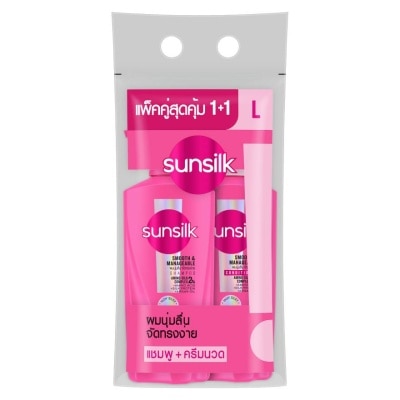Sunsilk ซันซิล สมูท แอนด์ เมเนจเจเบิ้ล แอคทีฟ-อินฟิวส์ชั่น แชมพู 325มล.+คอนดิชันเนอร์ 300มล.