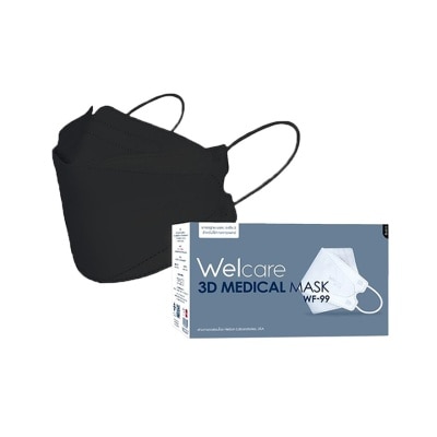 Welcare เวลแคร์ หน้ากากอนามัยทางการแพทย์ทรง 3D รุ่น WF-99 สีดำ 50ชิ้น