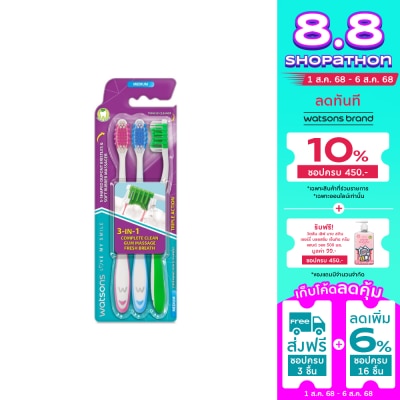 Watsons Watsons Triple Action Toothbrush (Medium) 3s.