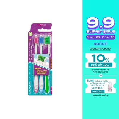 Watsons Watsons Triple Action Toothbrush (Soft) 3s.