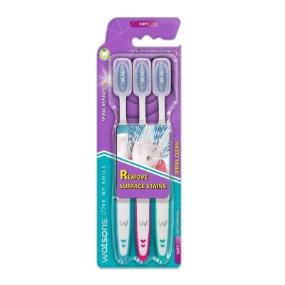 Watsons Watsons Spiral Clean Toothbrush (Soft) 3s.