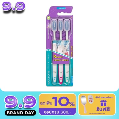 WATSONS - วัตสัน แปรงสีฟัน สไปรัล คลีน (มีเดียม) 3ด้าม. image