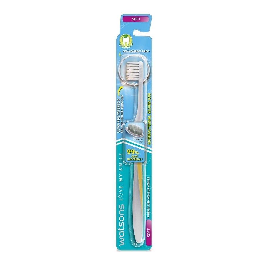 Watsons Antibacterial Silver Ion Toothbrush (Soft) 1s.