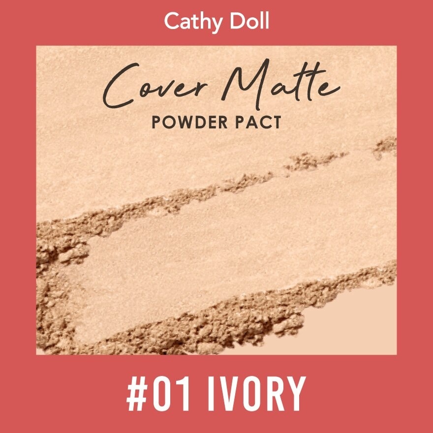 Cathy Doll Cover Matte Powder Pact SPF30 PA+++ 12g. 01 Ivory