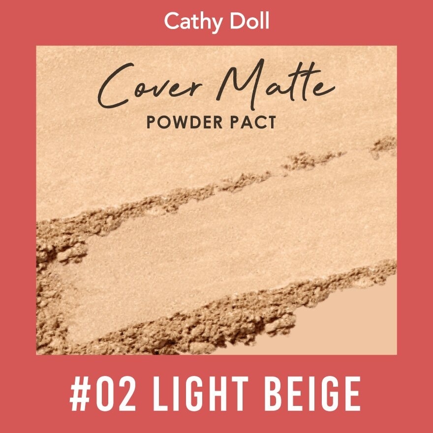 Cathy Doll Cover Matte Powder Pact SPF30 PA+++ 12g. 02 Light Beige
