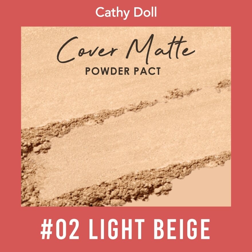 Cathy Doll Cover Matte Powder Pact SPF30 PA+++ 4.5g. 02 Light Beige