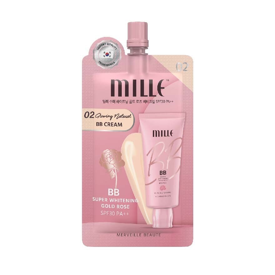 Mille Super Whitening Gold Rose BB Cream SPF30 PA++ 6g. 02 Glowing Natural