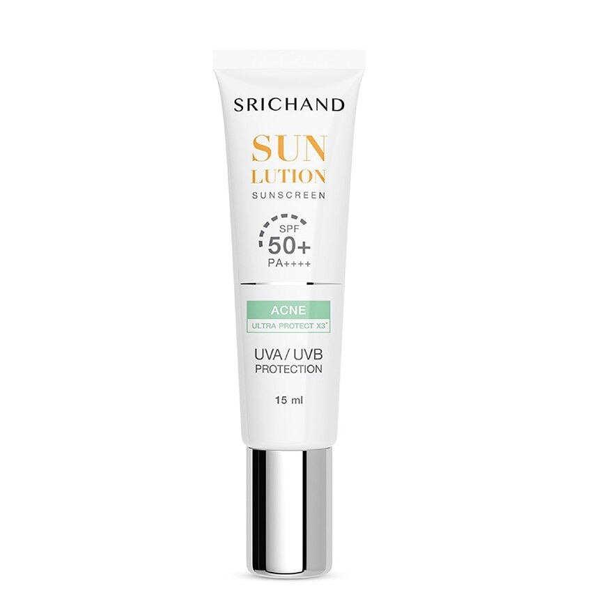 ศรีจันทร์ ซันลูชั่น แอคเน่ แคร์ ซันสกรีน SPF50+ PA++++ 15 มล. ครีมกันแดดคุมมัน