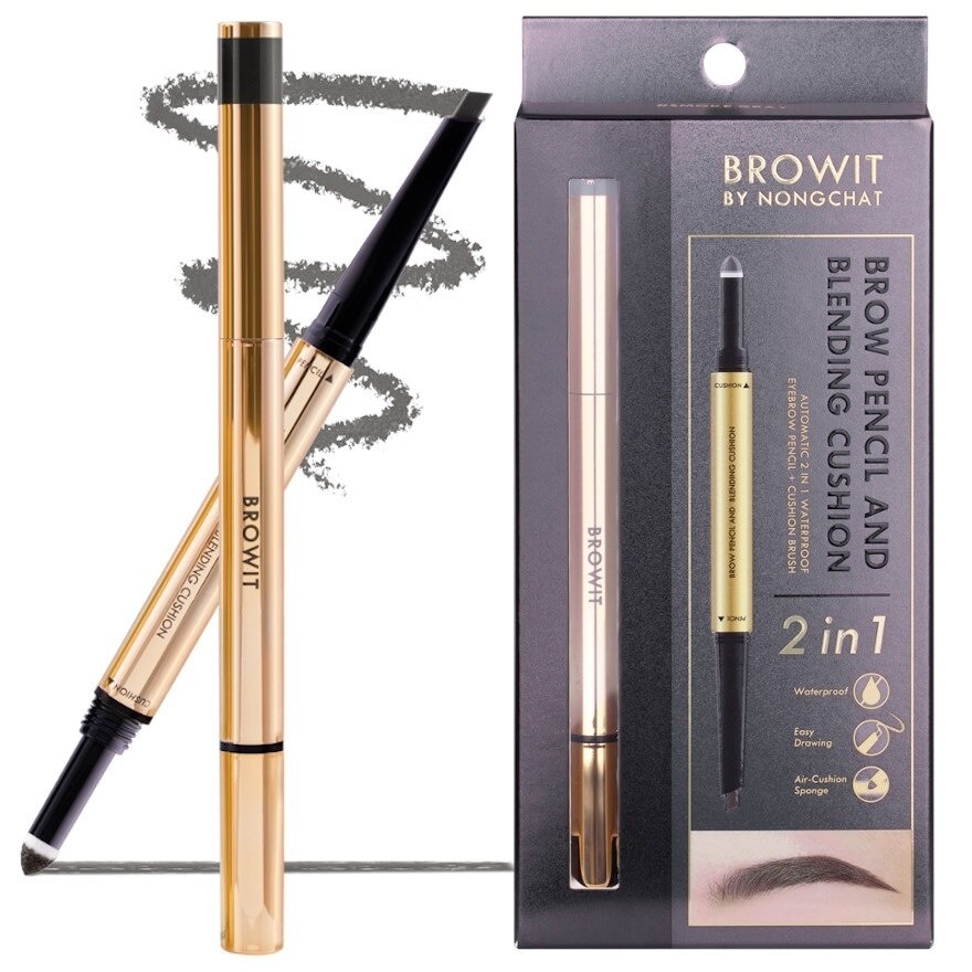 Browit Brow Pencil And Blending Cushion 0.61g. Smoke Gray