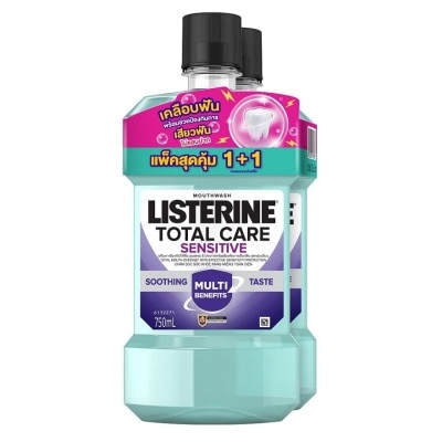 Listerine ลิสเตอรีน น้ำยาบ้วนปาก โทเทิล แคร์ เซนซิทีฟ ซีโร่ แอลกอฮอล์ 750 มล. แพ็คคู่