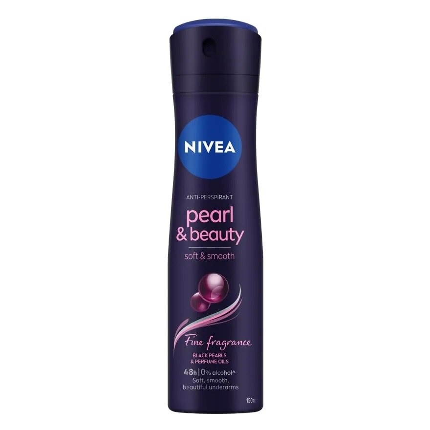 Nivea Spray Pearl  Beauty Black Pearl 150 Ml. สเปรย์ลดเหงื่อ ระงับกลิ่นกาย