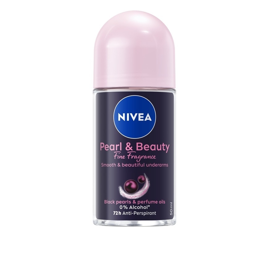 Nivea Roll On Pearl  Beauty Fine Fragrance 50 Ml. โรลออนลดเหงื่อ ระงับกลิ่นกาย