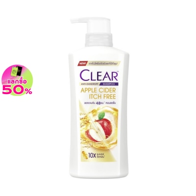 Clear Clear Shampoo Anti-Dandruff Apple Cider Itch Free 370 Ml. แชมพูขจัดรังแค ลดความคัน