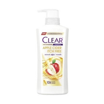 Clear เคลียร์ แชมพู แอนตี้แดนดรัฟ แอปเปิ้ลไซเดอร์ อิทช์ฟรี 400 มล. แชมพูขจัดรังแค ลดความคัน