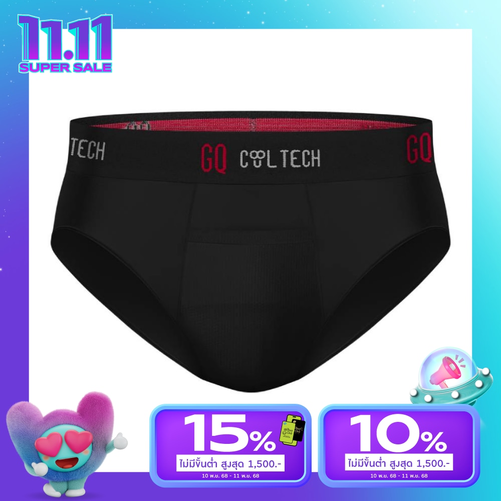 GQ Cool Tech Underwear 1pcs. New Normal Black Size L (Waist 33.5-36.5 inch)
