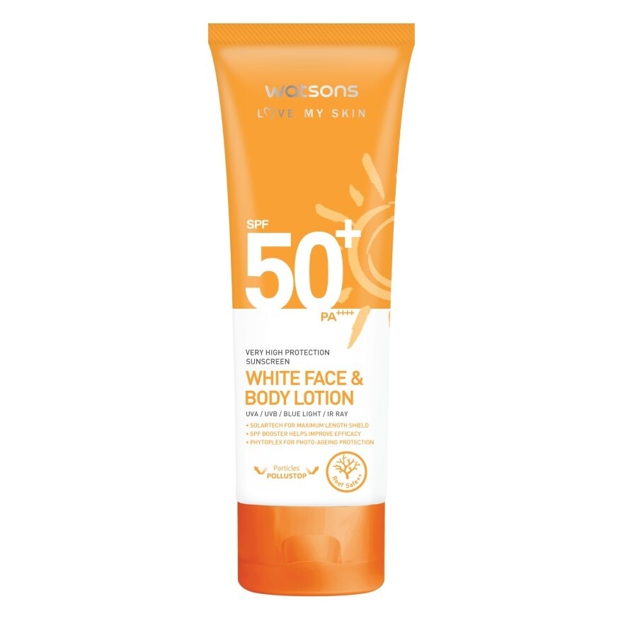 Watsons Love My Skin Very High Protection Sunscreen White Face  Body Lotion SPF50+ 10