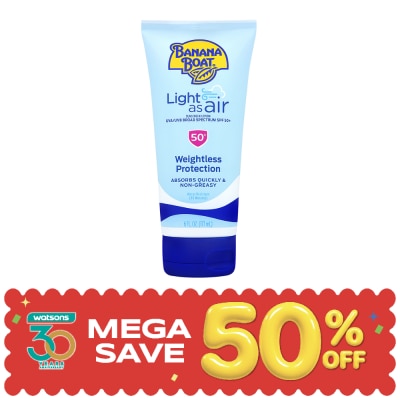 Banana Boat - Banana Boat Light As Air Sunscreen Lotion UVA UVB Broad Spectrum SPF50+ 177 Ml. image