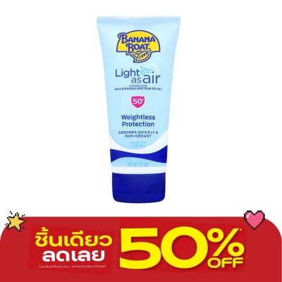 Banana Boat - บานาน่า โบ๊ท ไลท์แอส แอร์ซันสกรีน โลชั่น ยูวีเอยูวีบีบรอด สเปคตัม เอสพีเอฟ50+ 177 มล. image