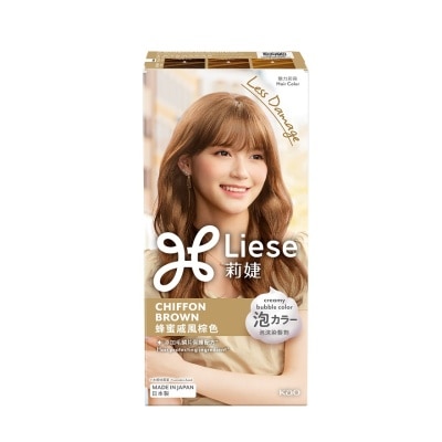Liese ลิเซ่ ครีมมี่ บับเบิ้ล คัลเลอร์ ชิฟฟ่อน บราวน์ น้ำตาลอ่อนประกายสีน้ำผึ้ง
