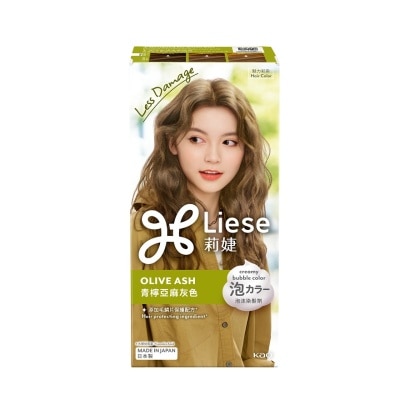 Liese ลิเซ่ ครีมมี่ บับเบิ้ล คัลเลอร์ โอลีฟ แอช น้ำตาลเทาอ่อนเหลือบเขียว