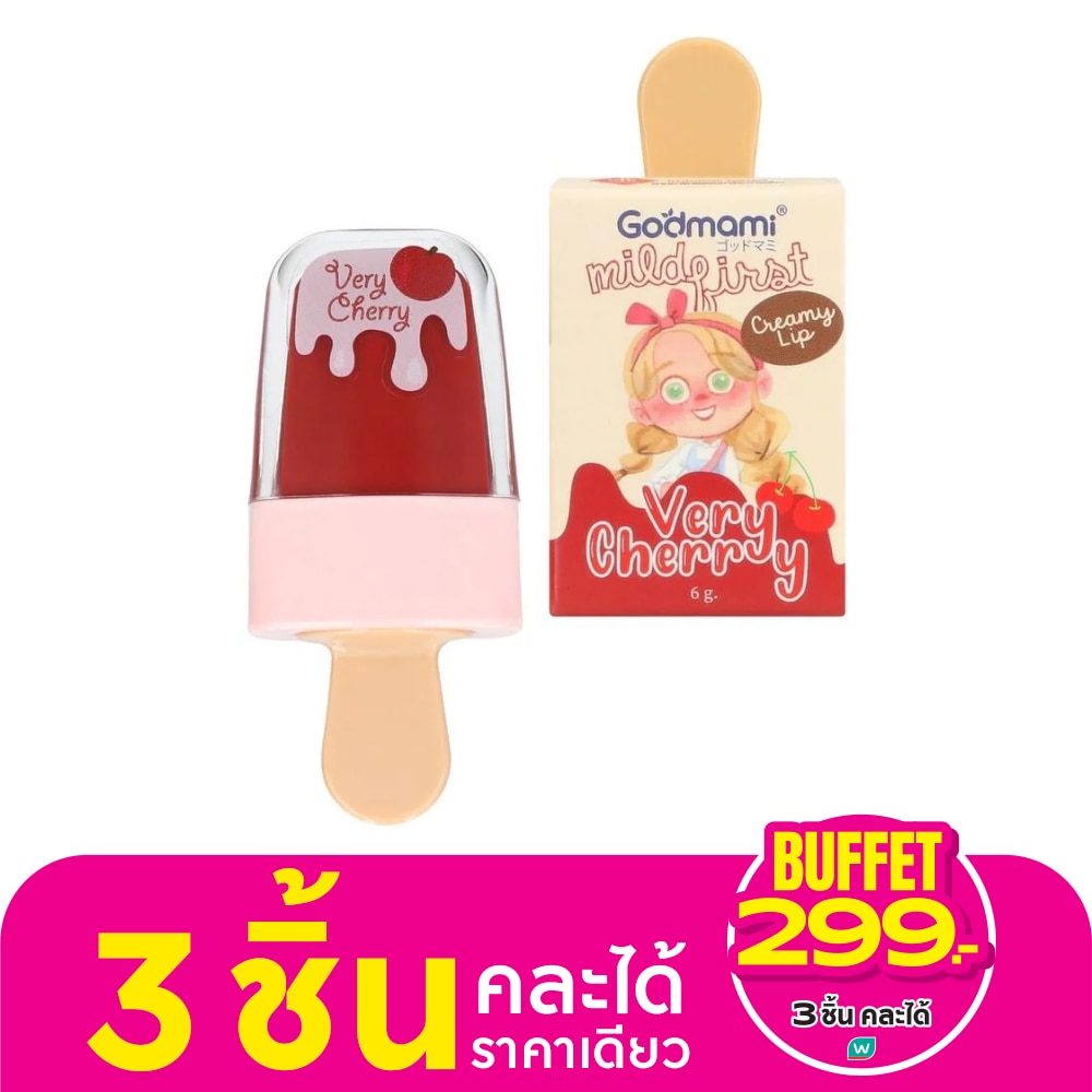 Godmami Lil Fairy Organic Creamy Lip 6g. 03 Very Cherry