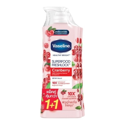 Vaseline Vaseline Healthy Bright Superfood Freshlock Cranberry 300 Ml.Twin Pack โลชั่นผิวกระจ่