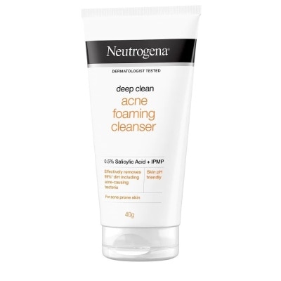 Neutrogena นูโทรจีนา ดีพ คลีน แอคเน่ โฟมมิ่ง คลีนเซอร์ 40 กรัม โฟมล้างหน้า