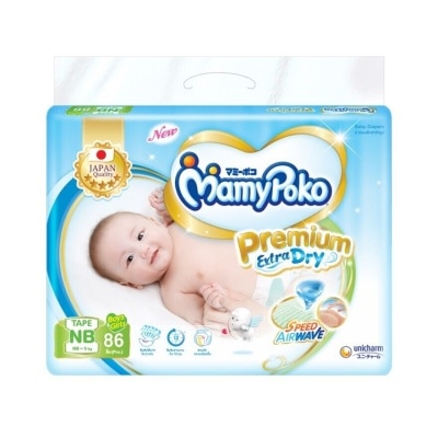 Mamy Poko Mamy Poko Tape Premium Extra Dry New Born 82'S ผ้าอ้อมเด็ก