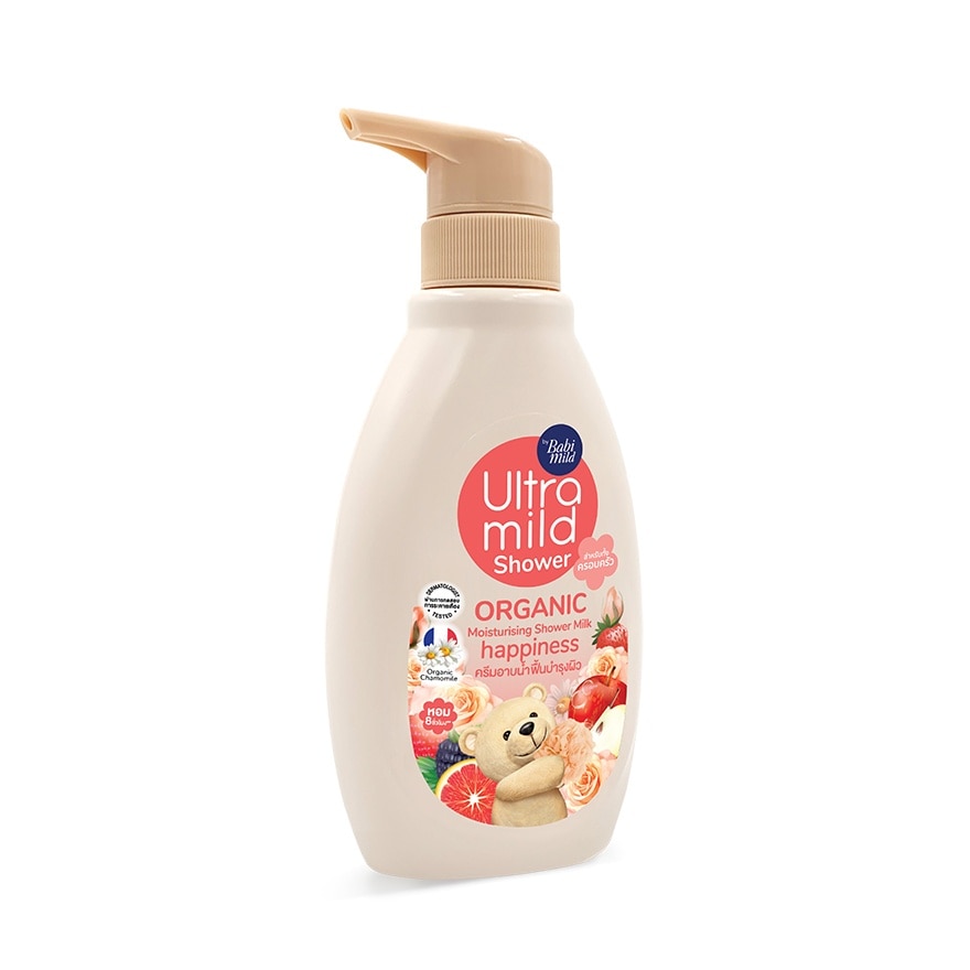 Ultra Mild By Babi Mild Shower Organic Milk Happiness 380 Ml. สบู่เหลวเด็ก