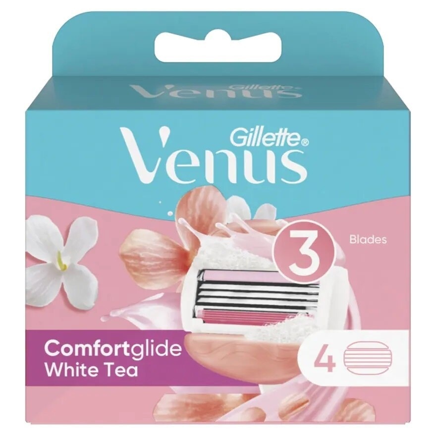 Gillette Venus Comfortglide White Tea Blades 4'S ใบมีดโกน กำจัดขน