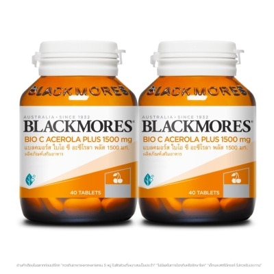 BLACKMORES แบลคมอร์ส ไบโอ ซี อะซีโรลา พลัส 1500 มก. (40 เม็ด x 2) วิตามินซี จากอะซีโรลาเชอร์รี่