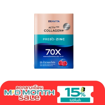 Zeavita Zeavita Activ70X Collagen Plus Prebo Zinc 30 Sachets Prebiotics Natural and Zinc image