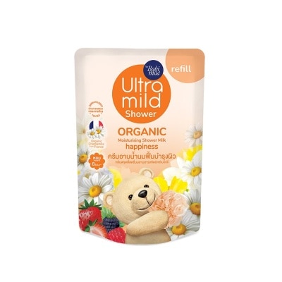 Ultra Mild Babi Mild Ultra Mild Organic Shower Milk Happiness 380 Ml. Refill สบู่เหลวเด็ก ออร์แก