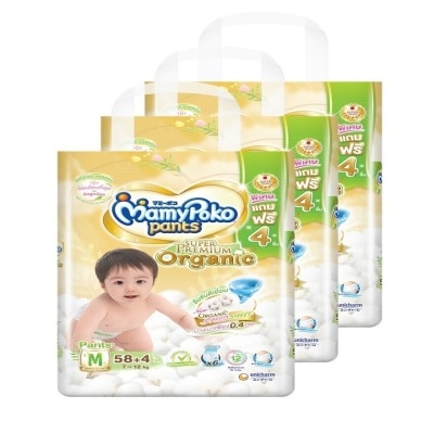 Mamy Poko Mamy Poko Pants Super Premium Organic Size M 58X3 Pack ผ้าอ้อมเด็ก