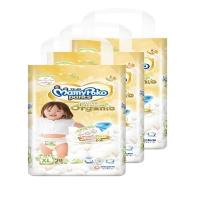 Mamy Poko Mamy Poko Pants Super Premium Organic Size XL 38X3 Pack ผ้าอ้อมเด็ก