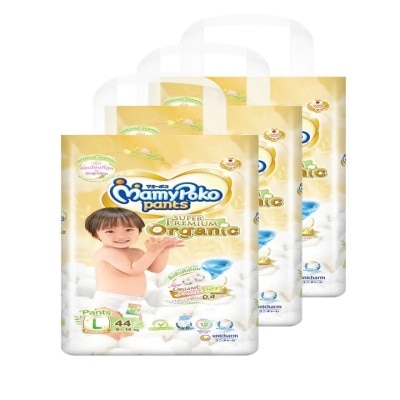 Mamy Poko Mamy Poko Pants Super Premium Organic Size L 44X3 Pack ผ้าอ้อมเด็ก