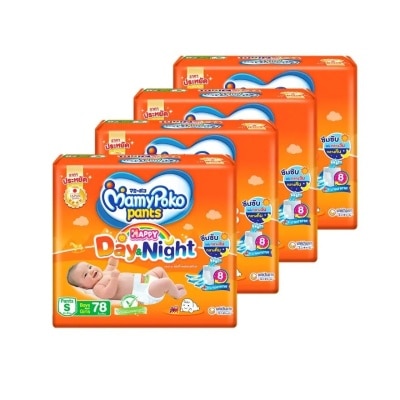 Mamy Poko Mamy Poko Pants Happy Day  Night Size S 78X4 Pack ผ้าอ้อมเด็ก