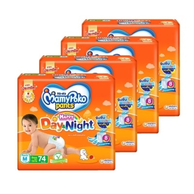 Mamy Poko Mamy Poko Pants Happy Day  Night Size M 74X4 Pack ผ้าอ้อมเด็ก