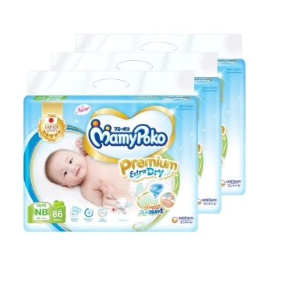 Mamy Poko Mamy Poko Tape Premium Extra Dry New Born 82X3 Pack ผ้าอ้อมเด็ก