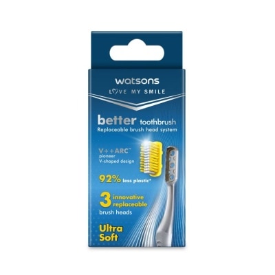 Watsons Watsons Better Toothbrush Replaceable Brush Head System (Ultra Soft) 3pcs.