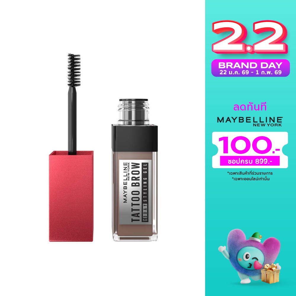 Maybelline เมย์เบลลีน แทททู บราว ทรีดี สไตล์ลิ่ง เจล 6มล. มีเดียม บราว