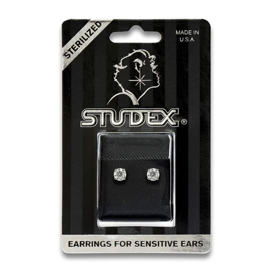 Studex Sensitive Sterilized For Sensitive Ear Stainless 5mm Cubic Zirconia