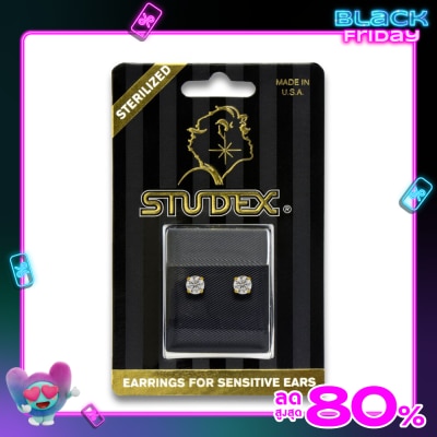 Studex Studex Sensitive Sterilized For Sensitive Ear Gold Plated 5mm Cubic Zirconia