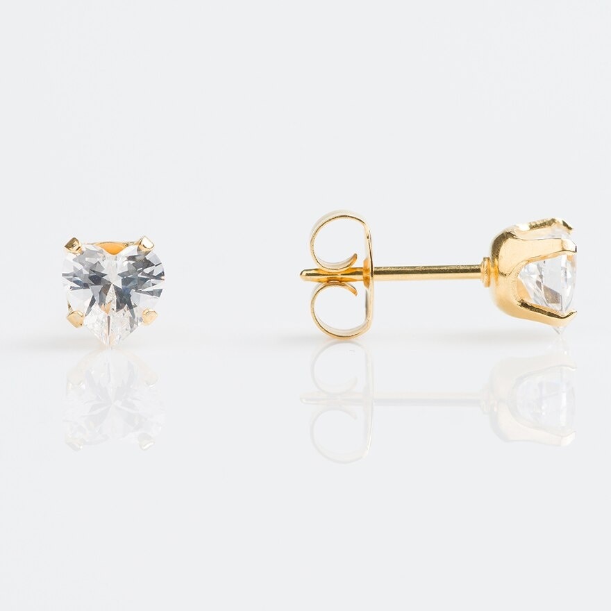 Studex Sensitive Sterilized For Sensitive Ear Gold Plated Cubic Zirconia Heart