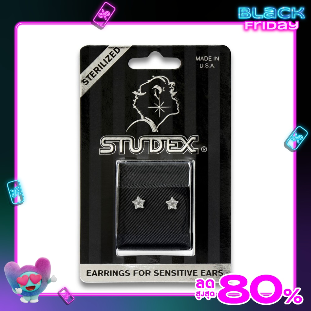 Studex Sensitive Sterilized For Sensitive Ear Stainless Cubic Zirconia Star Cut