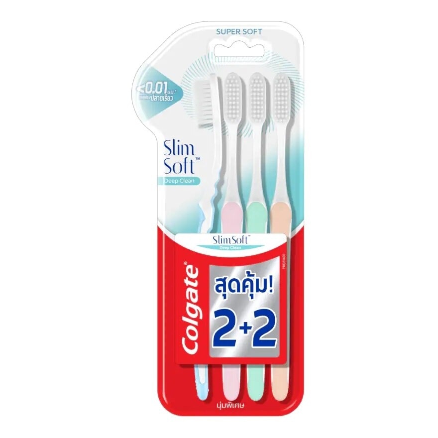 คอลเกตพลักซ์น้ำยาบ้วนปากเปปเปอร์มินท์เฟรช แพ็คคู่+คอลเกตแปรงสีฟันสลิมซอฟท์ดีพคลีน 4 ช image