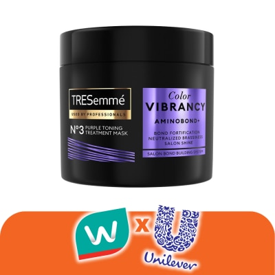 Tresemme - เทรซาเม่ ทรีทเม้นท์ มาส์ก คัลเลอร์ ไวแบรนซี อะมิโนบอนด์+ No3 เพอร์เพิล โทนนิ่ง 180มล.