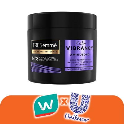Tresemme - เทรซาเม่ ทรีทเม้นท์ มาส์ก คัลเลอร์ ไวแบรนซี อะมิโนบอนด์+ No3 เพอร์เพิล โทนนิ่ง 180มล.