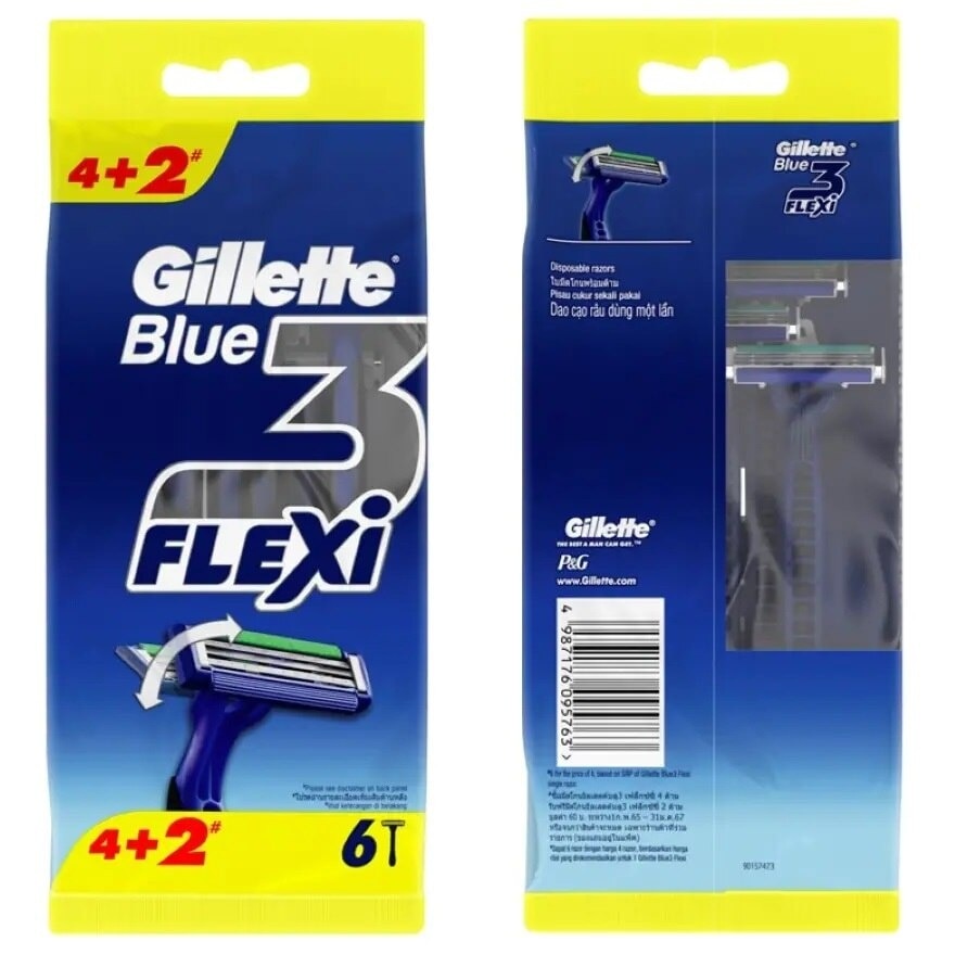 Gillette Blue 3 Flexi 6 'S มีดโกนยิลเลตต์