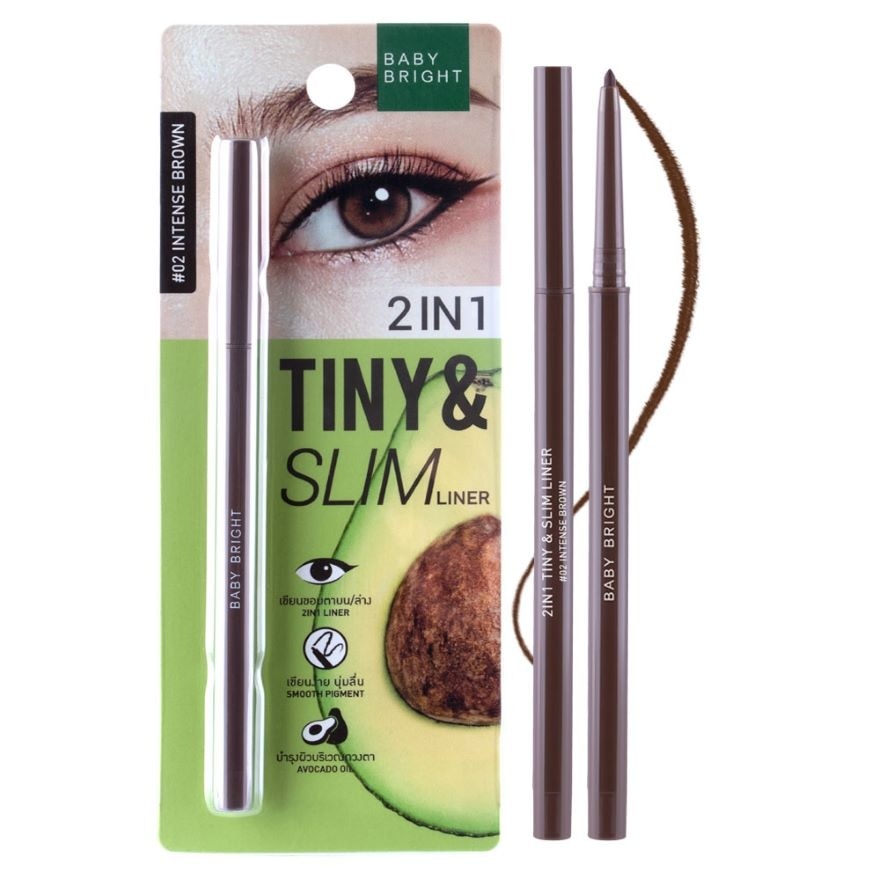 Baby Bright 2 in 1 Tiny  Slim Liner 0.1g. 02 Intense Brown